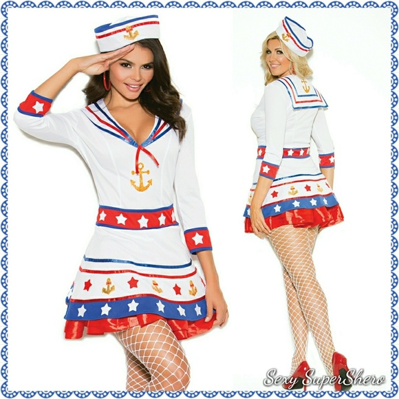 🎃SALE!🆕⛵Sexy Sailor Gal 2 Pc Halloween Costume! - Picture 1 of 8